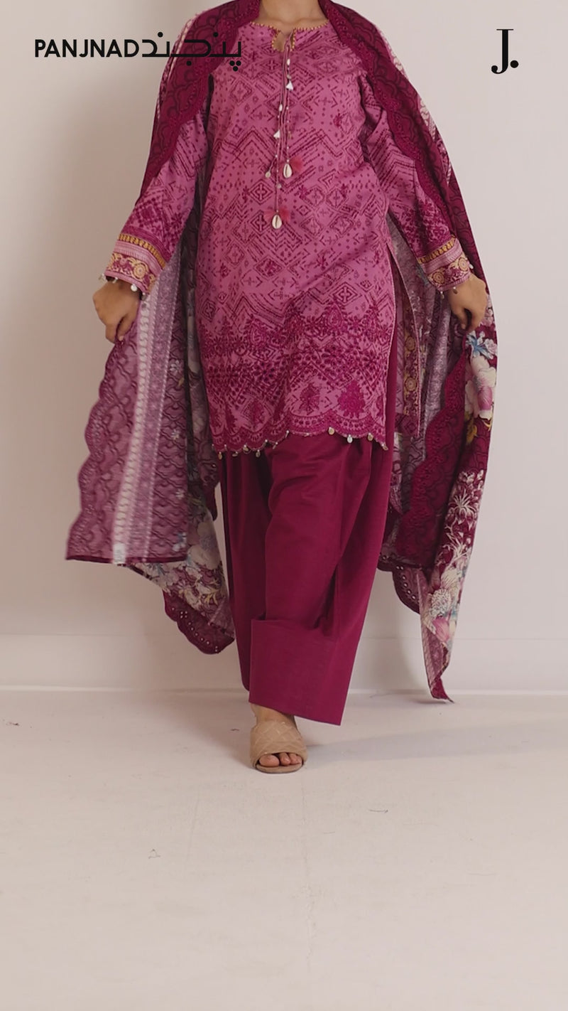 Embroidered Chikankari Khaddar 3Pc Unstitched Suit  | PJBCKU251162B