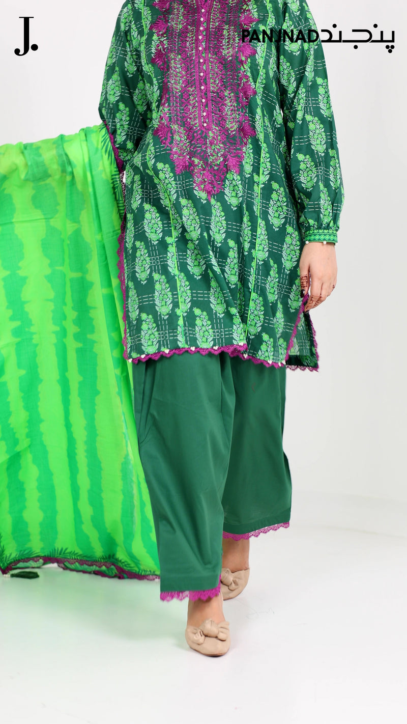Lawn Embroidered 3 Piece Unstitched | PLUE-25-1166