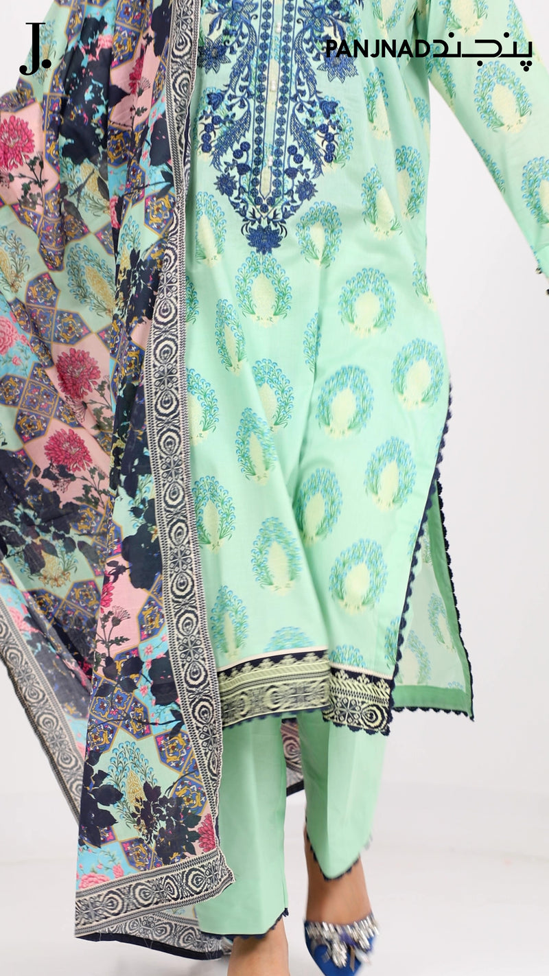 Lawn Embroidered 3 Piece Unstitched | PLUE-25-1548