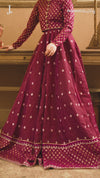 Magenta Organza & Jacquard Rang-e-Sahar 3Pc Unstitched Suit | PJLUXU-251038