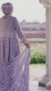 Grey Chiffon Embroidered 3Pc Unstitched Suit | PJ-LUX-U-24-0714