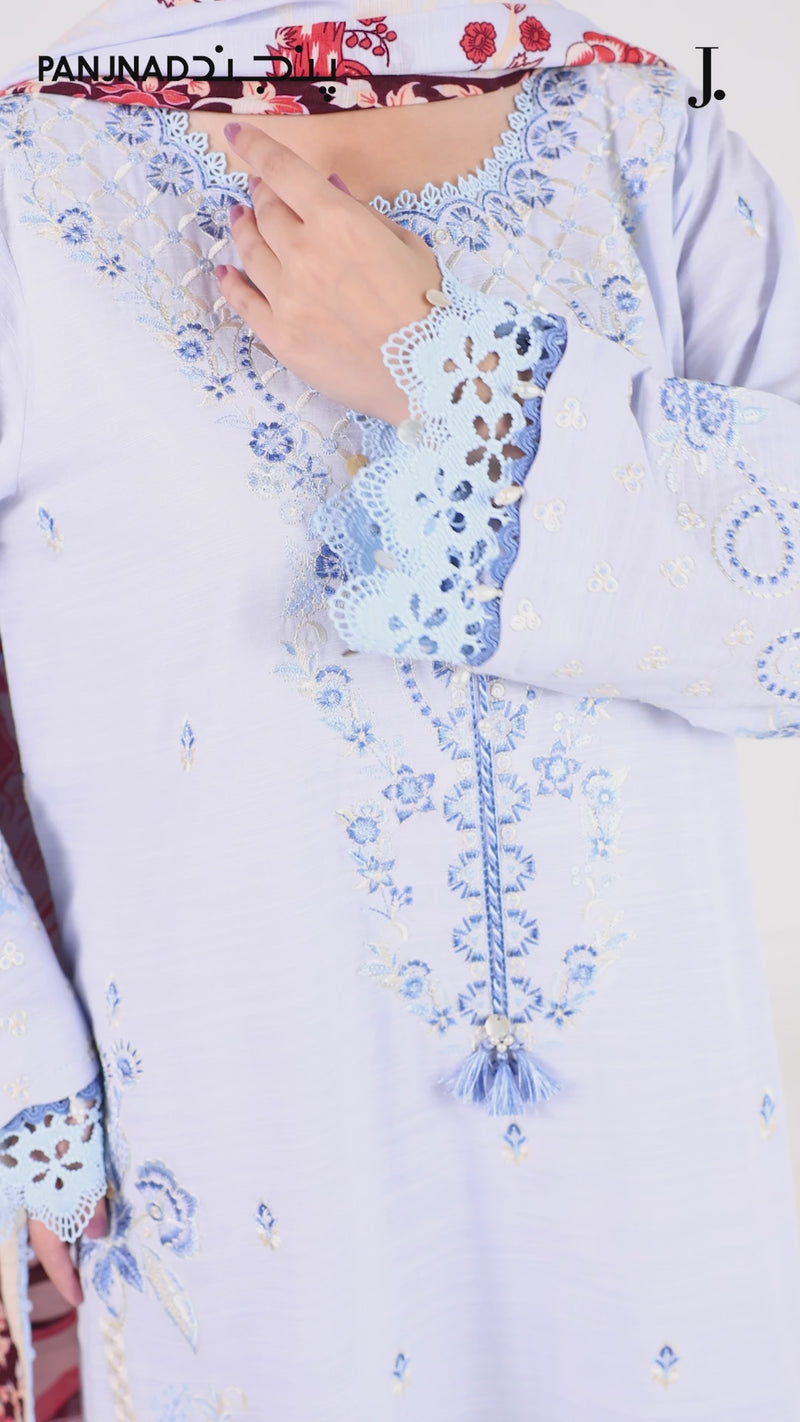 Embroidered Khaddar 3Pc Unstitched Suit | PJBKU251152B